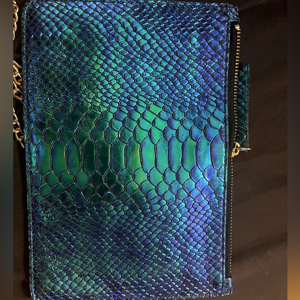 Leather iridescent other stories clutch bag crossbody